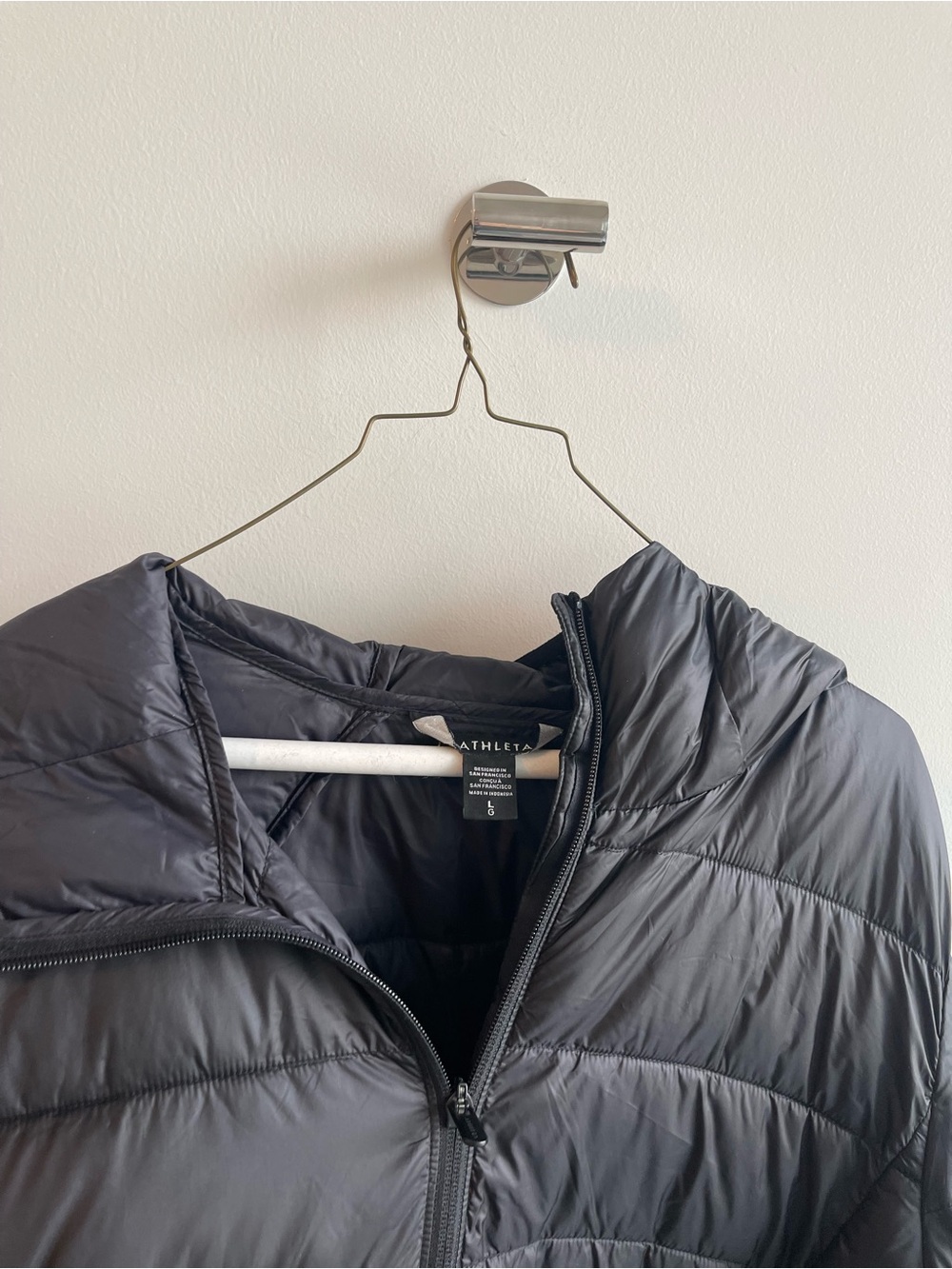 Athleta Aire Puffer Parka Black Jacket - Picture 6 of 8
